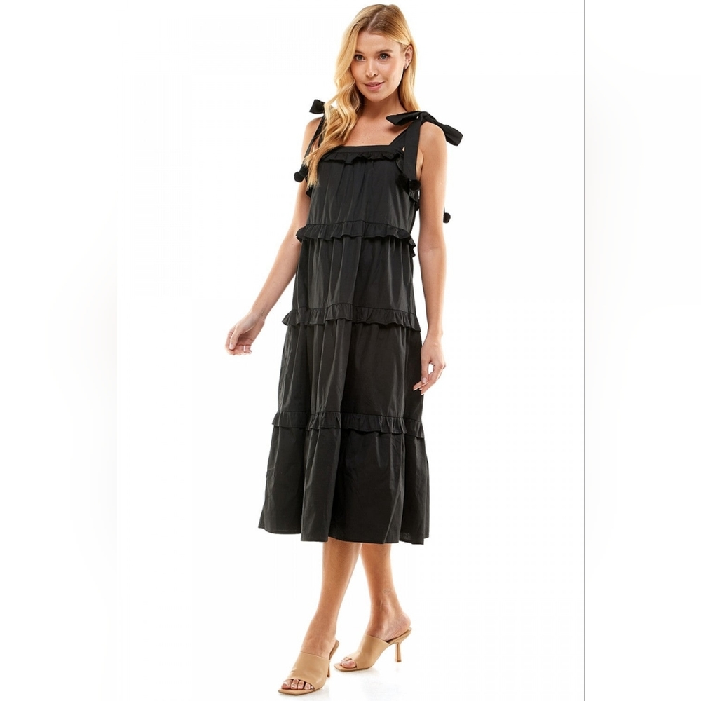 Pink TCEC Tiered maxi dress Size L New Magenta Color - Picture 4 of 8